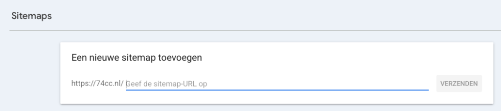 Sitemap toevoegen in Google Search Console